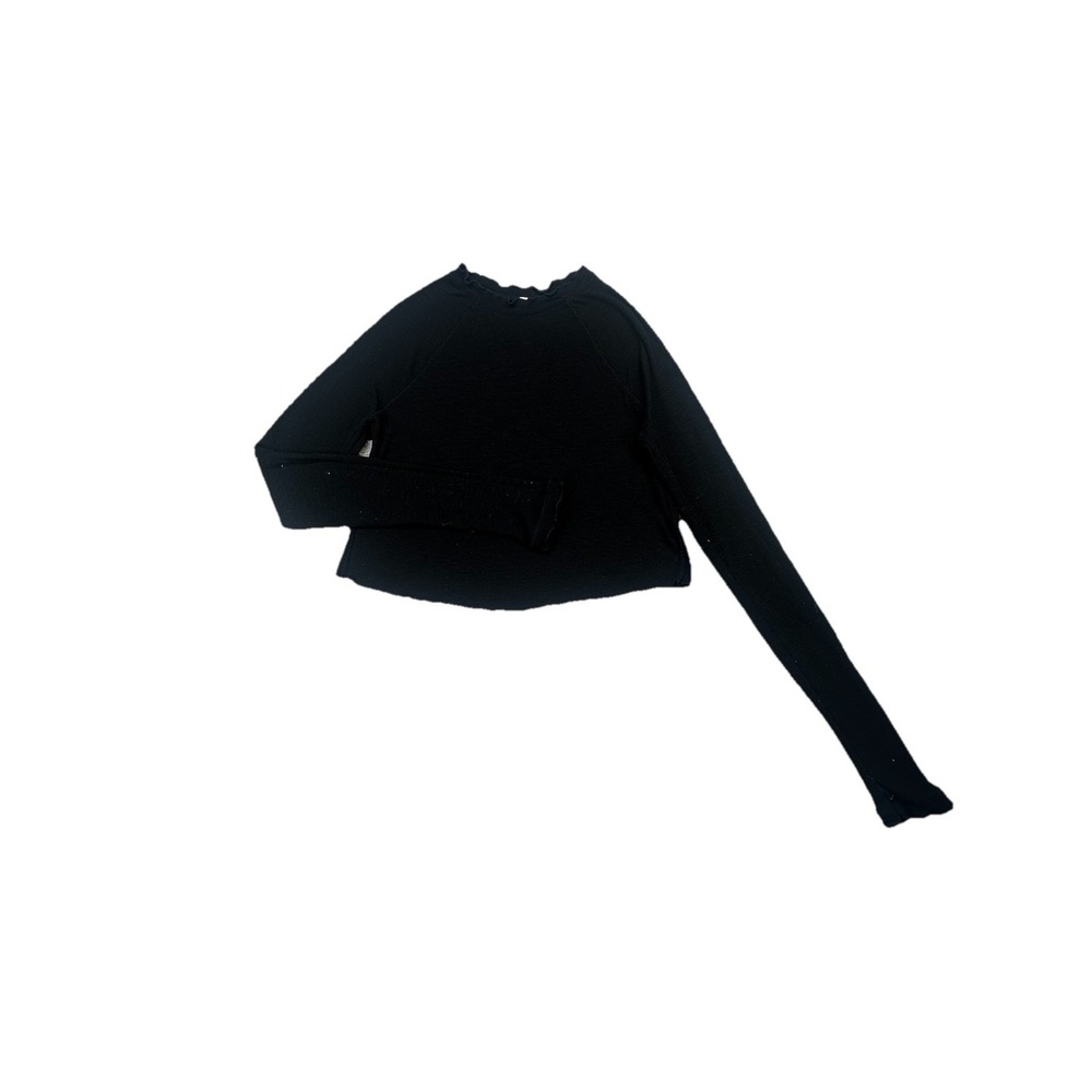 Free People Movement Womens Size S Ribbed Black Crop‎ Top Open Back